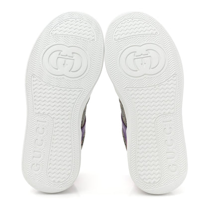 Gucci Calfskin GG Supreme Monogram Perforated Womens Platform 55mm Sneakers 36 Beige Ebony Sugar Pink Crop Shine Purple 6 of 10