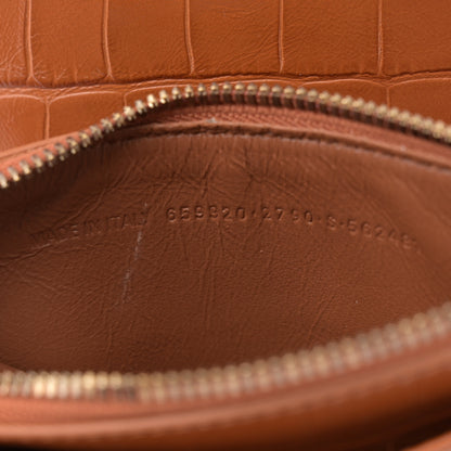 Balenciaga Extra Supple Calfskin Crocodile Embossed Small Tool 2.0 North-South Tote Camel 8 of 15