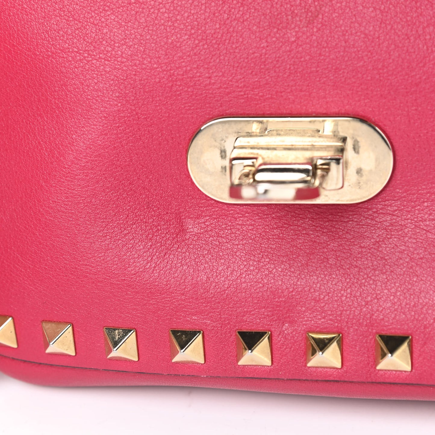 Vitello Mini Rockstud Flap Saddle Crossbody Bag Cyclamin