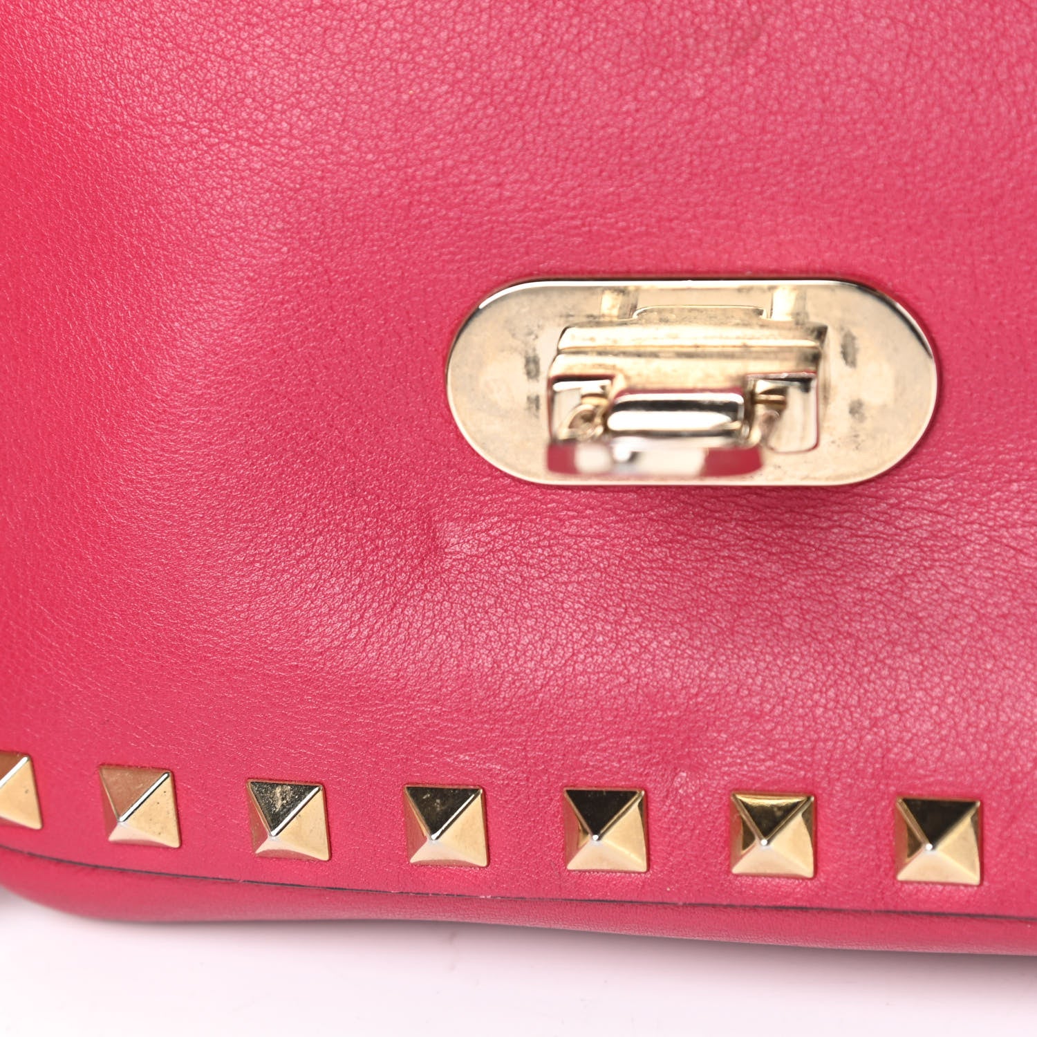 Valentino Garavani Vitello Mini Rockstud Flap Saddle Crossbody Bag Cyclamin 12 of 15
