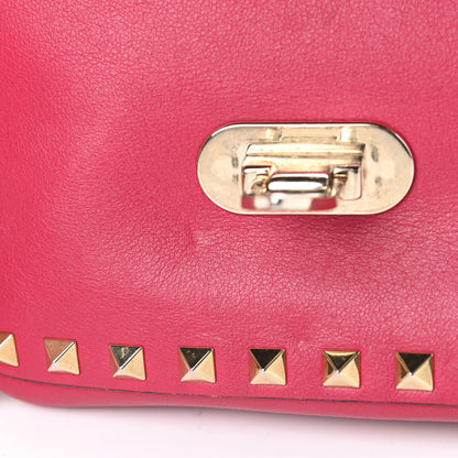 Valentino Garavani Vitello Mini Rockstud Flap Saddle Crossbody Bag Cyclamin 12 of 15
