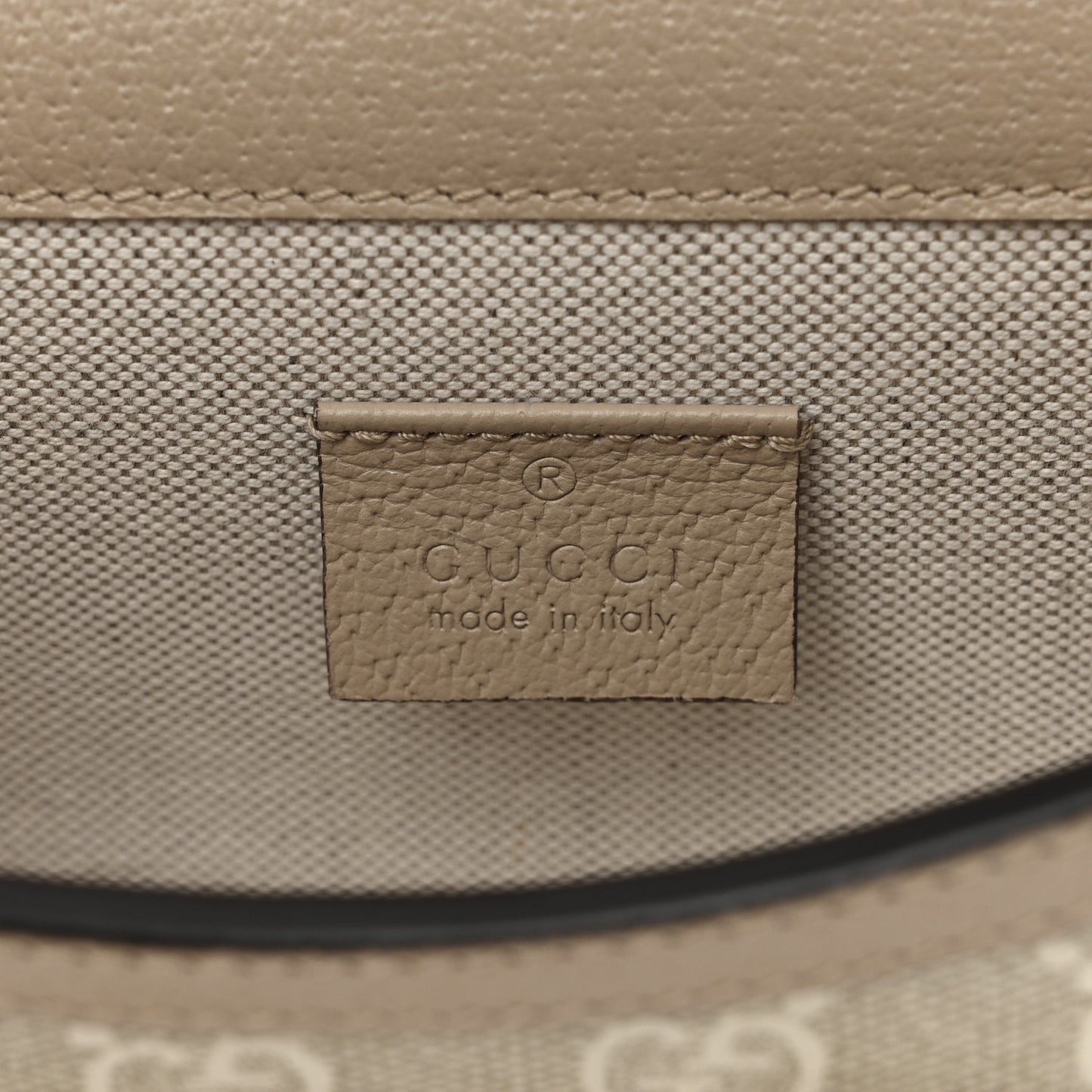 GG Supreme Monogram Textured Dollar Calfskin Mini Horsebit 1955 Shoulder Bag Beige Mystic White Oatmeal