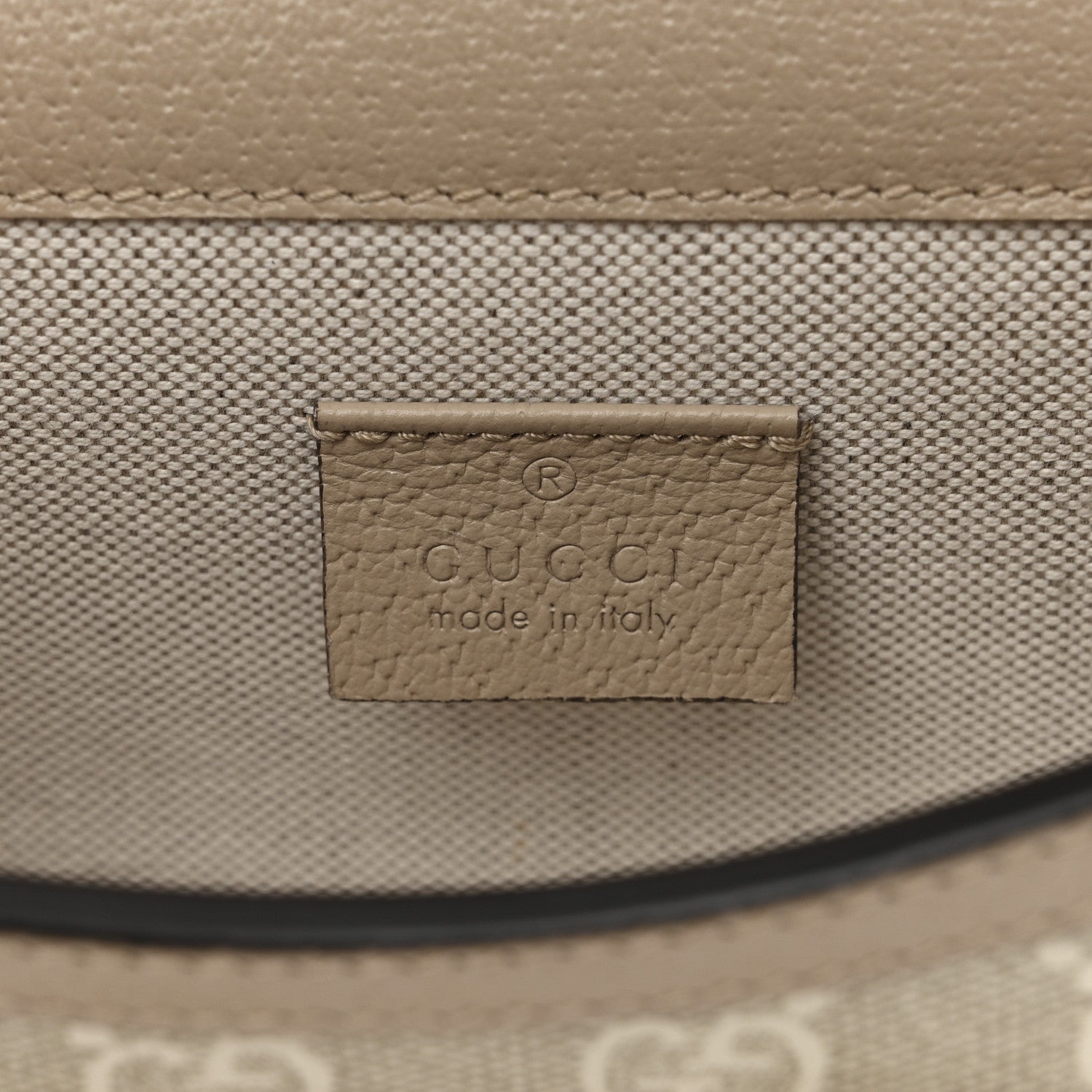 Gucci GG Supreme Monogram Textured Dollar Calfskin Mini Horsebit 1955 Shoulder Bag Beige Mystic White Oatmeal 6 of 10