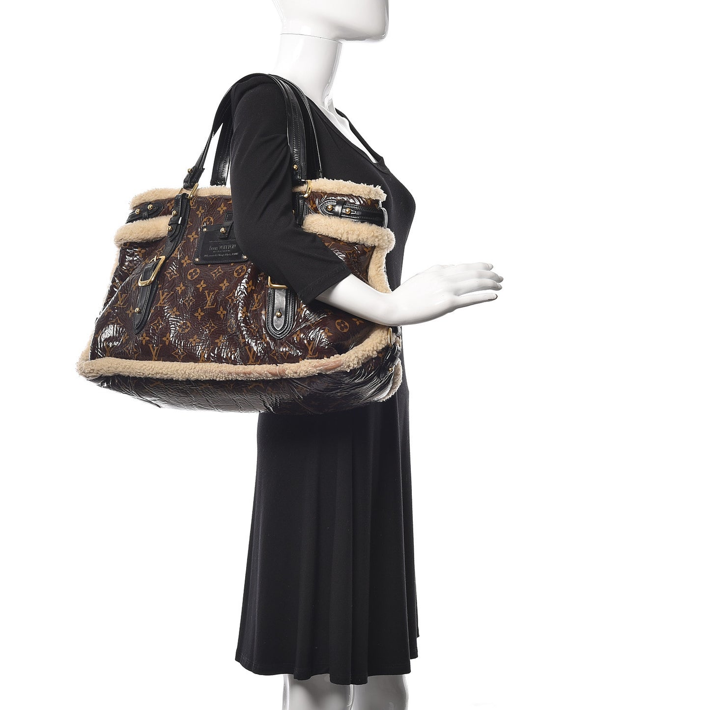 Patent Monogram Shearling Sac Thunder