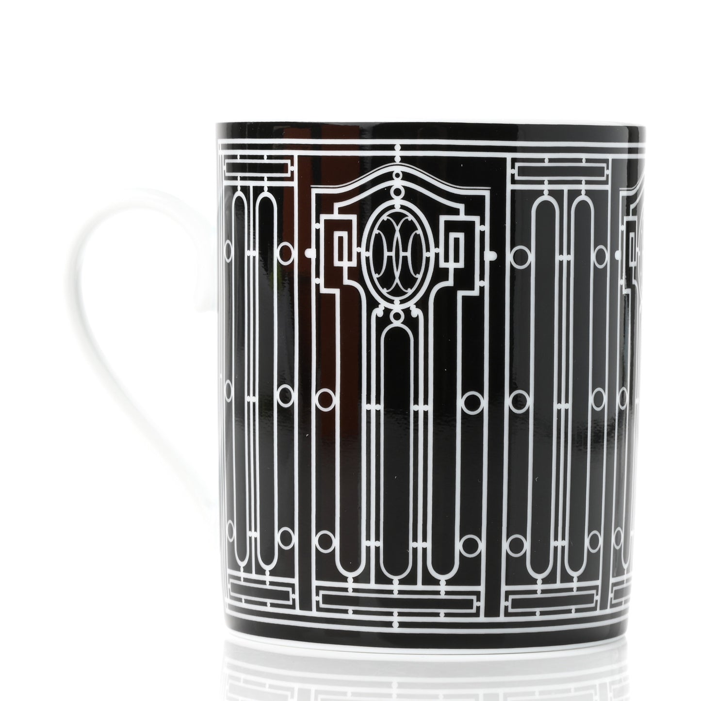 Porcelain H Deco Mug N°2 Black
