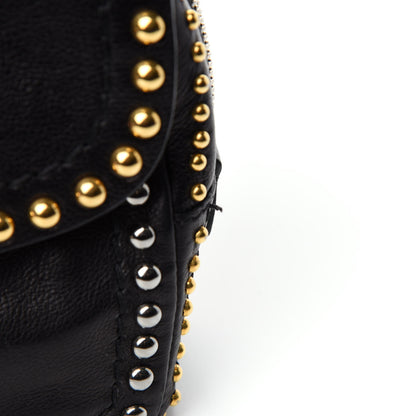 Prada Glace Calf Studded Pushlock Chain Shoulder Bag Black 11 of 11