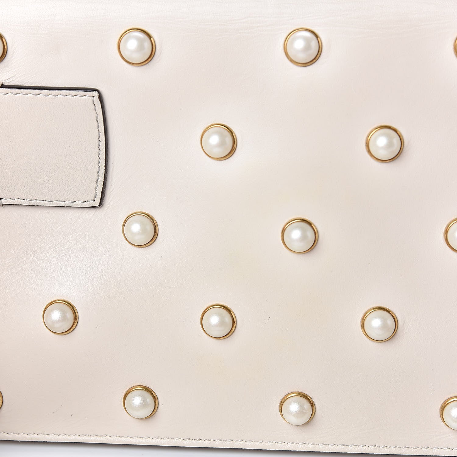 Gucci Nappa Pearl Studded Mini Queen Margaret Broadway Shoulder Bag Mystic White 12 of 15