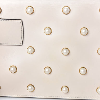 Gucci Nappa Pearl Studded Mini Queen Margaret Broadway Shoulder Bag Mystic White 12 of 15
