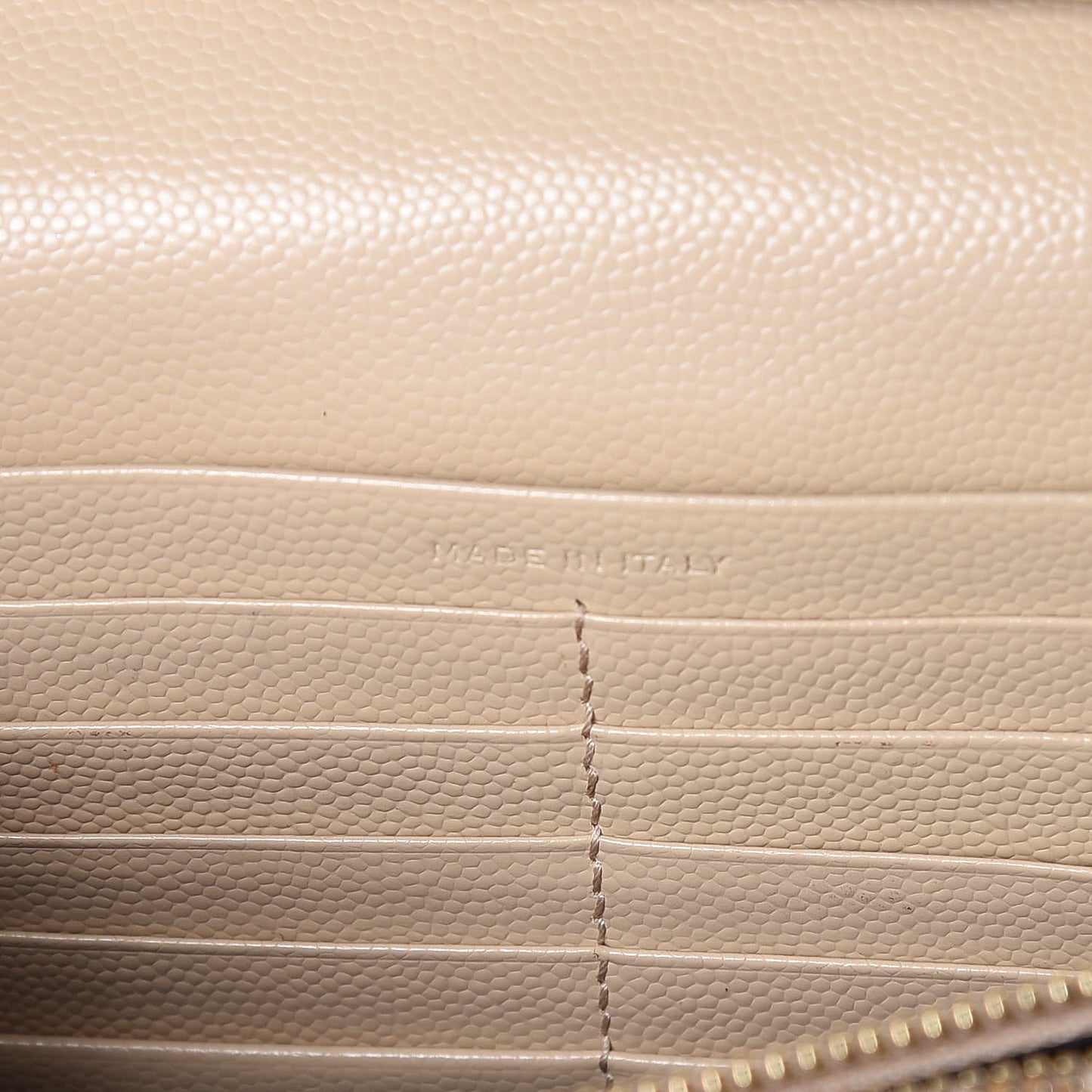 Grain De Poudre Matelasse Chevron Monogram Chain Wallet Deep Beige