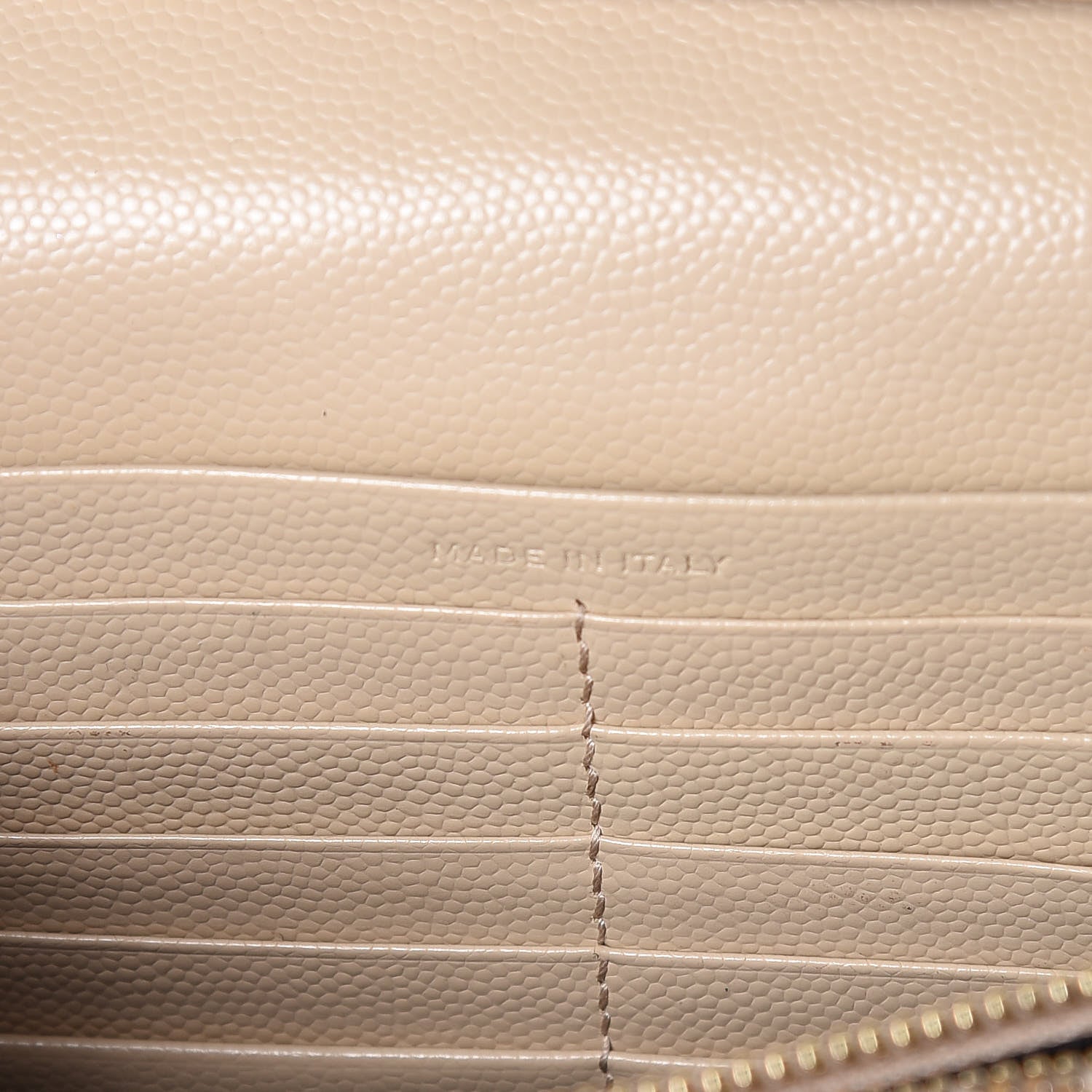 Saint Laurent Grain De Poudre Matelasse Chevron Monogram Chain Wallet Deep Beige 7 of 21