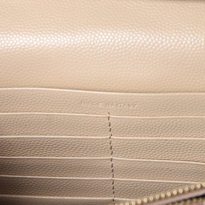 Saint Laurent Grain De Poudre Matelasse Chevron Monogram Chain Wallet Deep Beige 7 of 21
