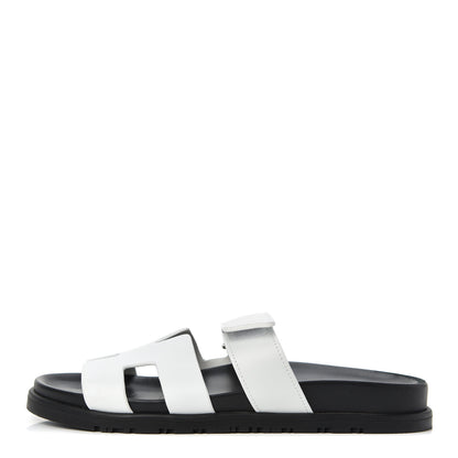 Hermes Calfskin Womens Chypre Sandals 38 White 1 of 11