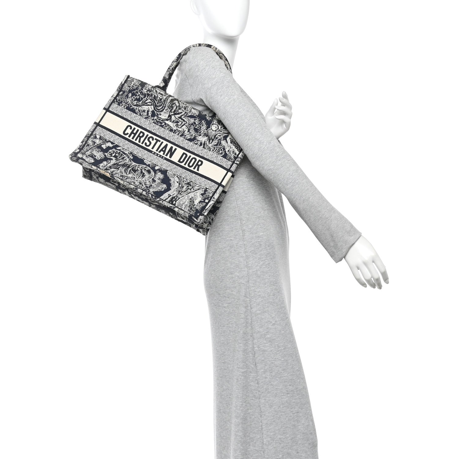 Christian Dior Canvas Embroidered Medium Dioriviera Toile De Jouy Reverse Book Tote Blue 2 of 15