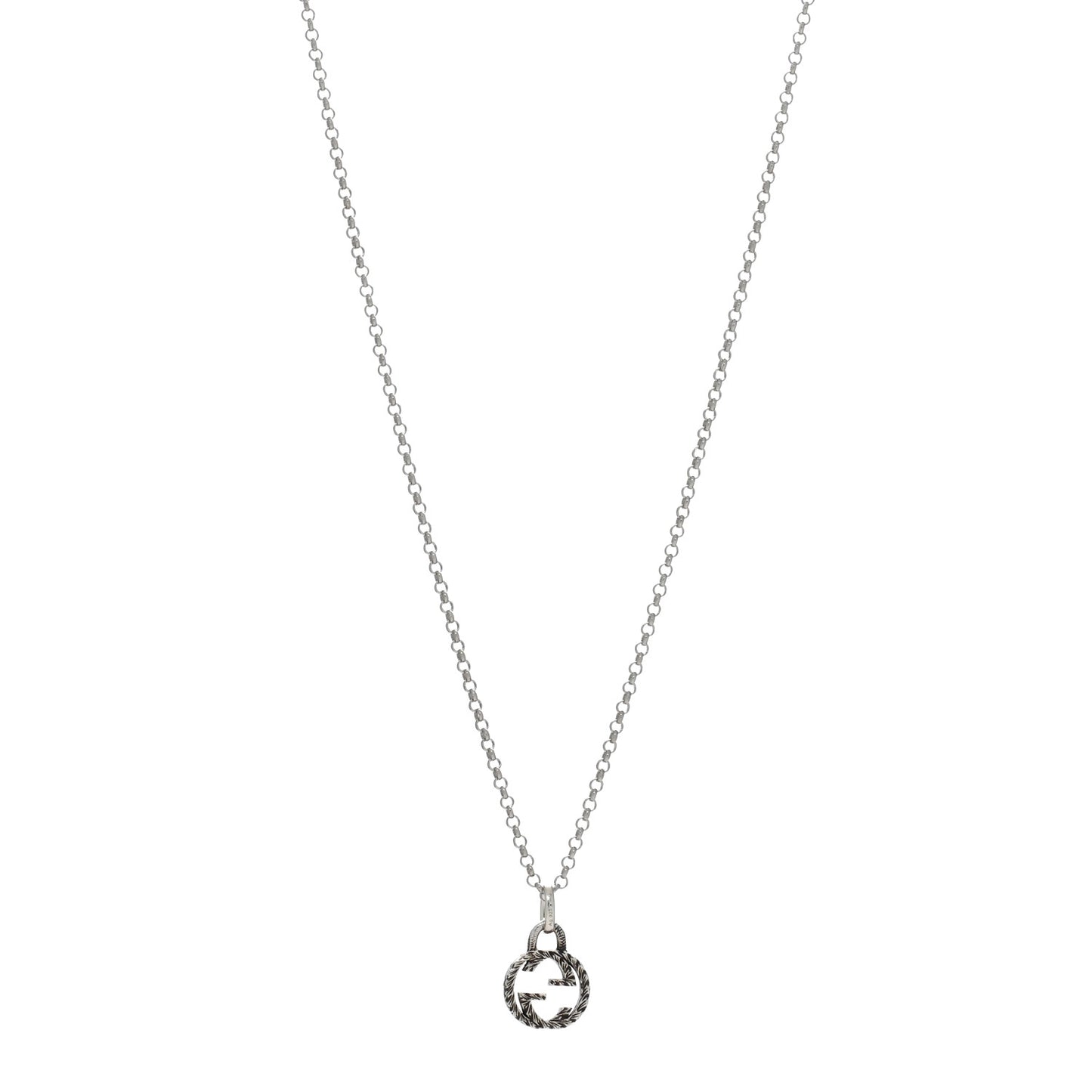Sterling Silver Small Interlocking G Pendant Necklace