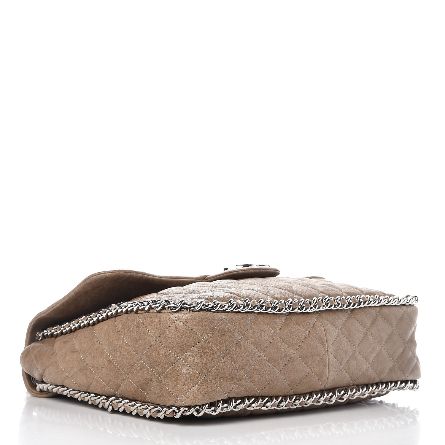 Chanel Washed Lambskin Quilted Maxi Chain Around Flap Taupe 4 of 7
