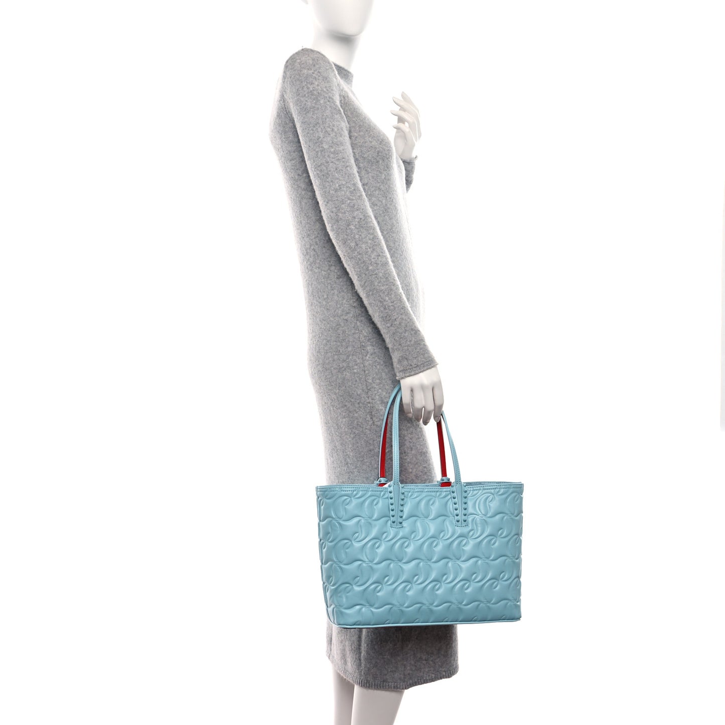 Nappa Embossed Small East West Cabata Tote Mineral