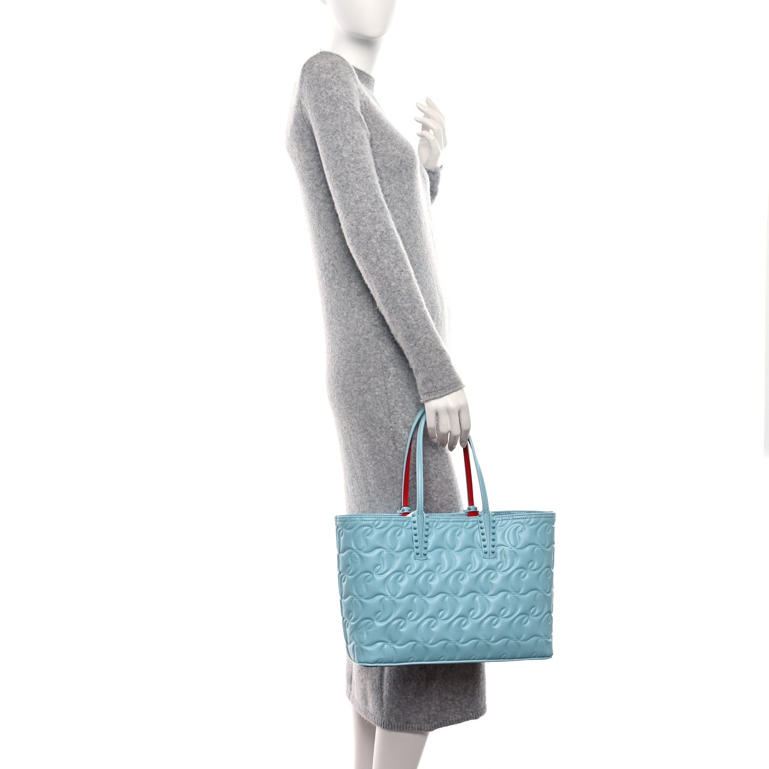 Christian Louboutin Nappa Embossed Small East West Cabata Tote Mineral 2 of 10