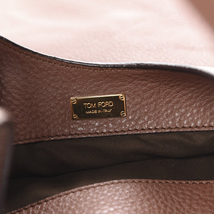 Tom Ford Calfskin Large Alix Padlock Zip Shoulder Bag Brown 6 of 13