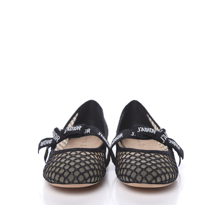 Christian Dior Resille Ribbon Miss J'Adior Ballet Flat 39.5 Black 2 of 9