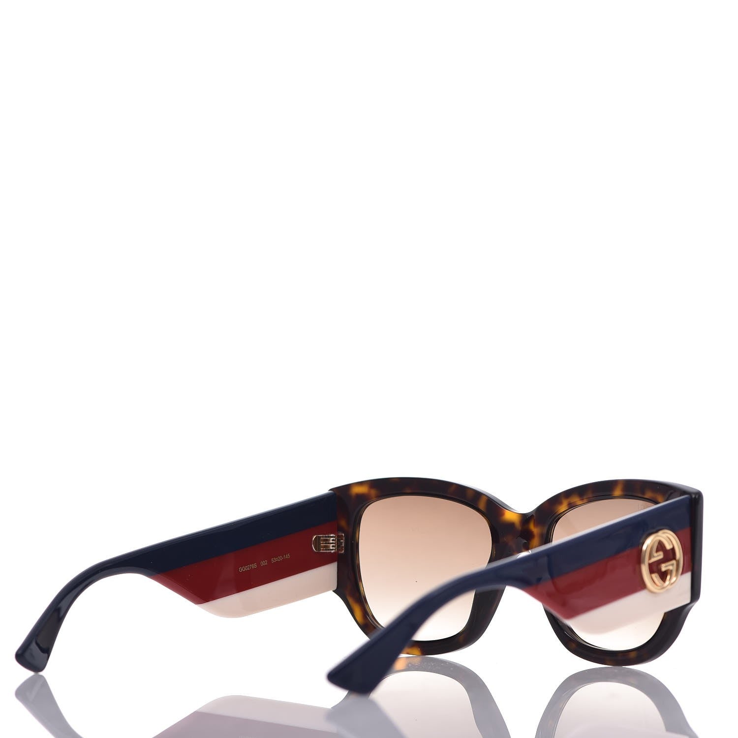 Gucci Acetate Web Oversized Frame Rectangle Sunglasses GG0276S Tortoiseshell 4 of 10