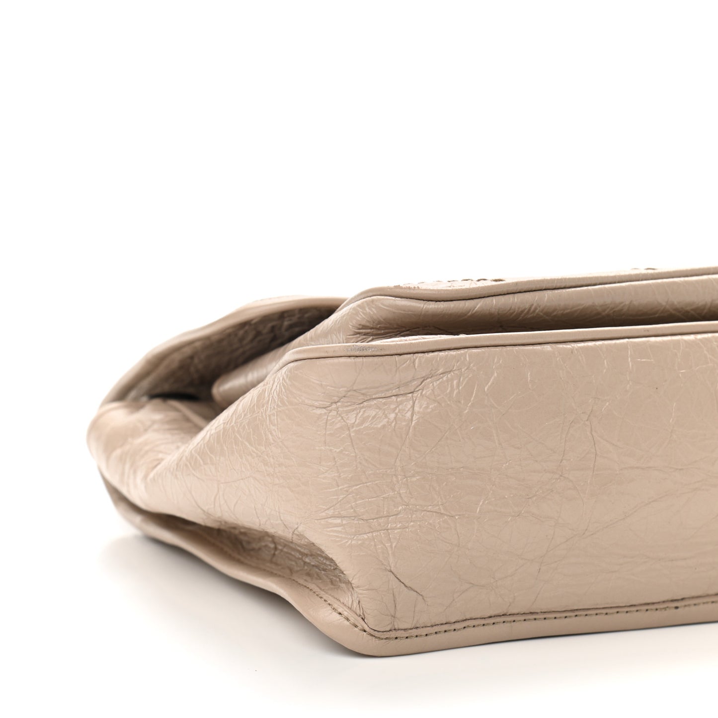 Crinkled Calfskin Matelasse Monogram Medium Niki Chain Satchel Natural