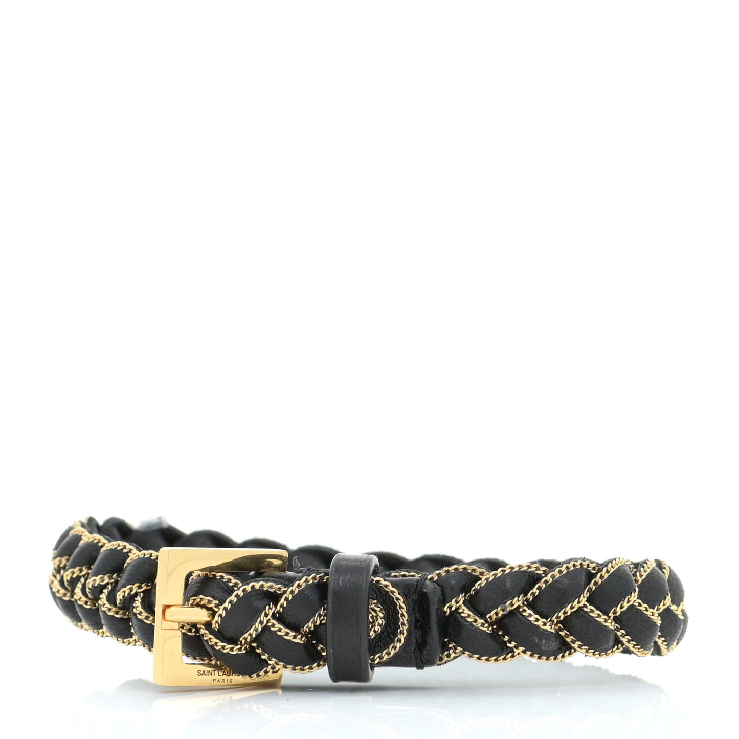 Calfskin Braided Double Wrap Bracelet Black