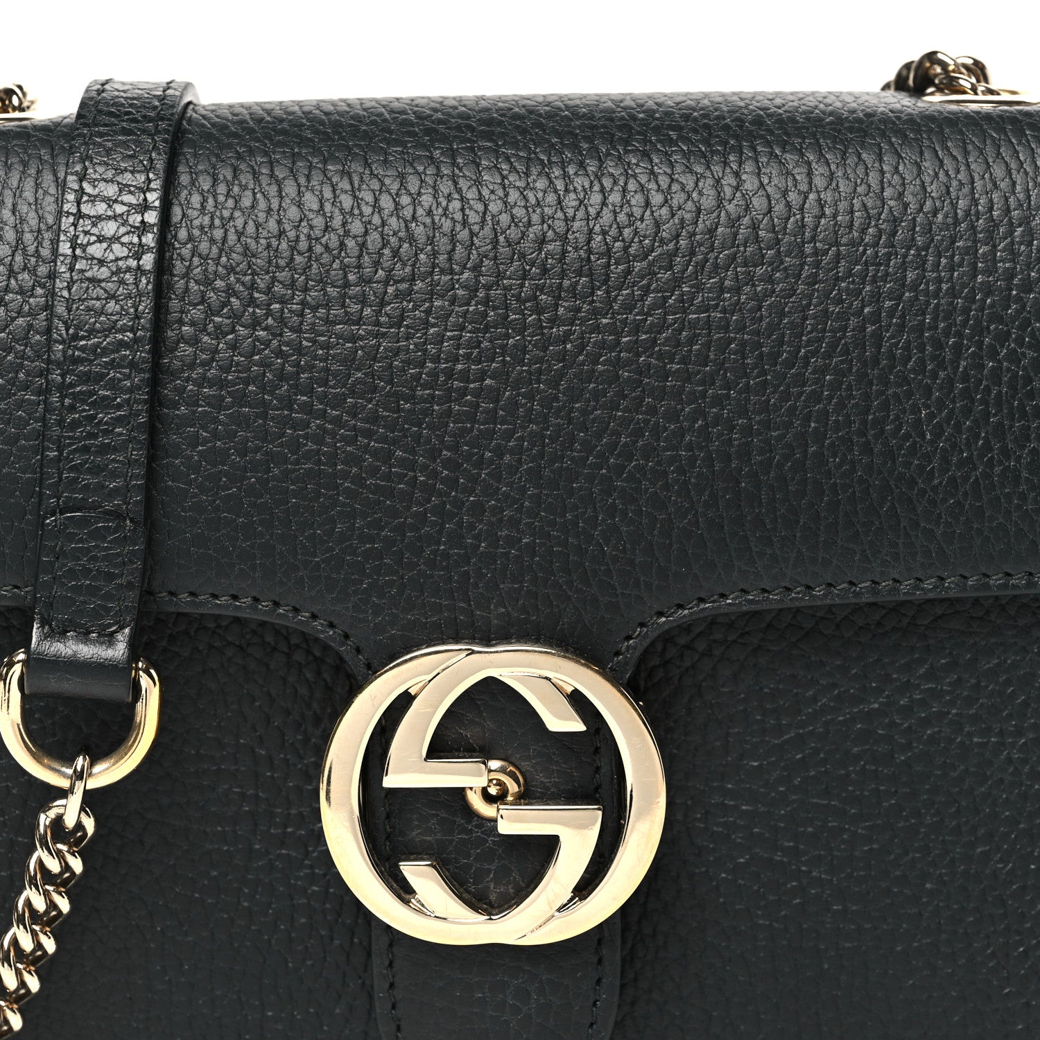 Gucci Dollar Calfskin Small Interlocking G Shoulder Bag Black 8 of 10