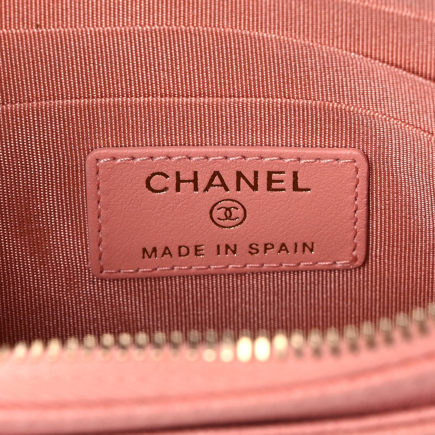 Chanel Caviar Quilted Classic Zip Boy Pouch Light Pink 6 of 9