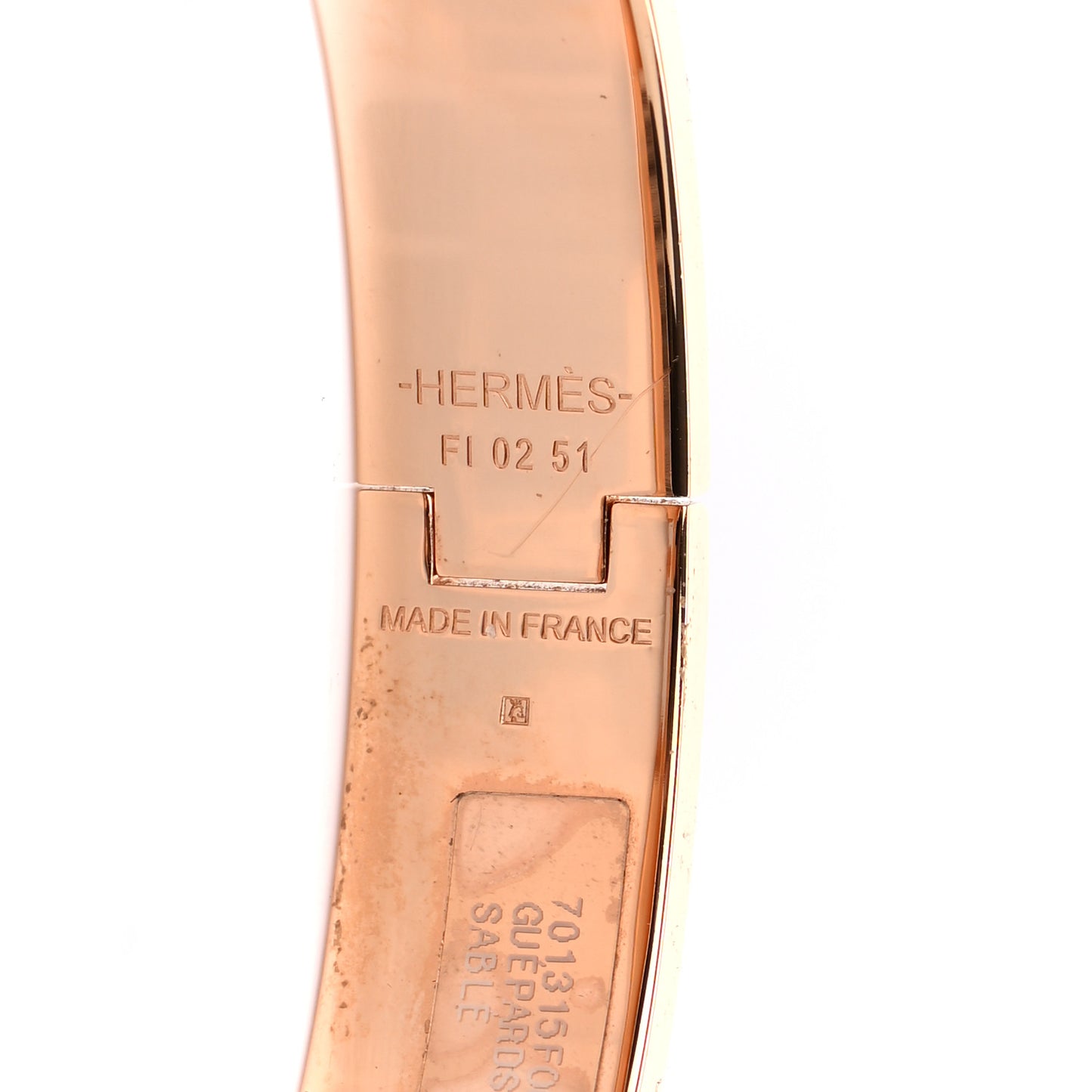 Enamel Narrow Print Guepards Clic Clac H Bracelet PM Sable