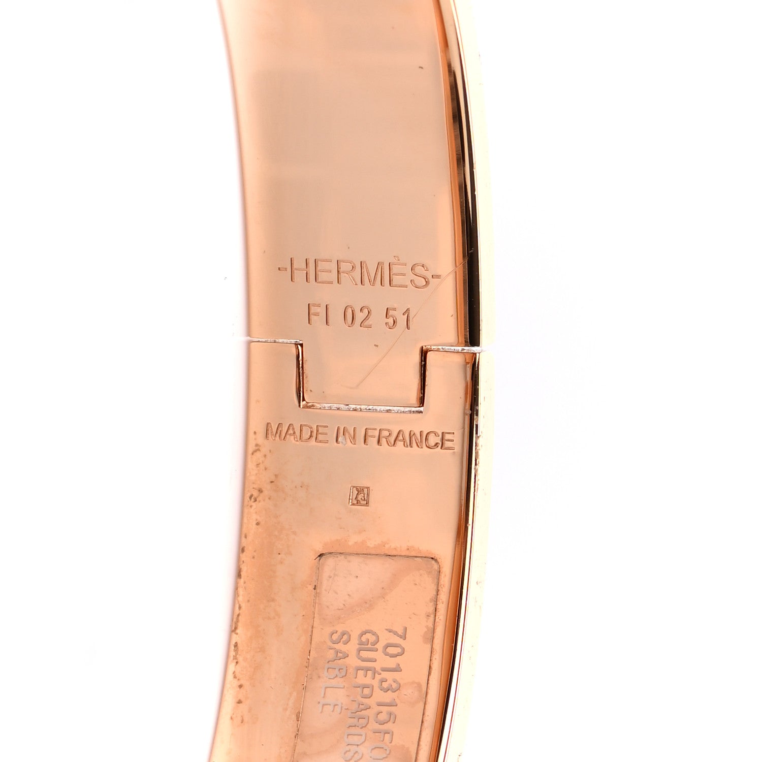 Hermes Enamel Narrow Print Guepards Clic Clac H Bracelet PM Sable 4 of 4