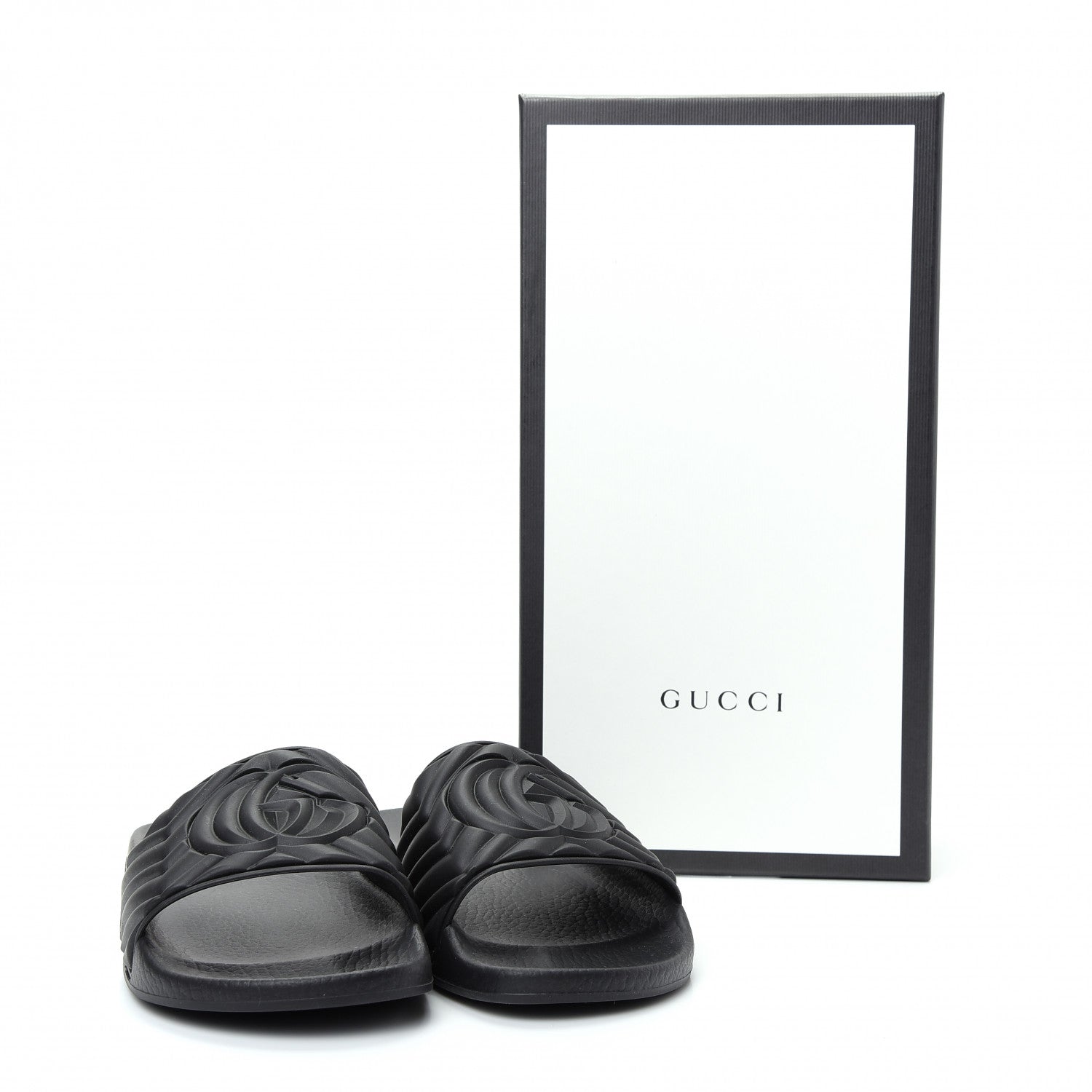 Gucci Rubber Matelasse Womens Slide Sandals 37 Black 11 of 11