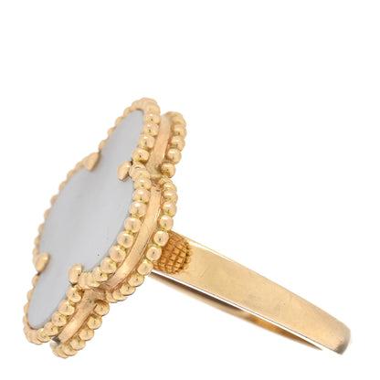 Van Cleef & Arpels 18K Yellow Gold Mother of Pearl Magic Alhambra Ring 49 5 4 of 6