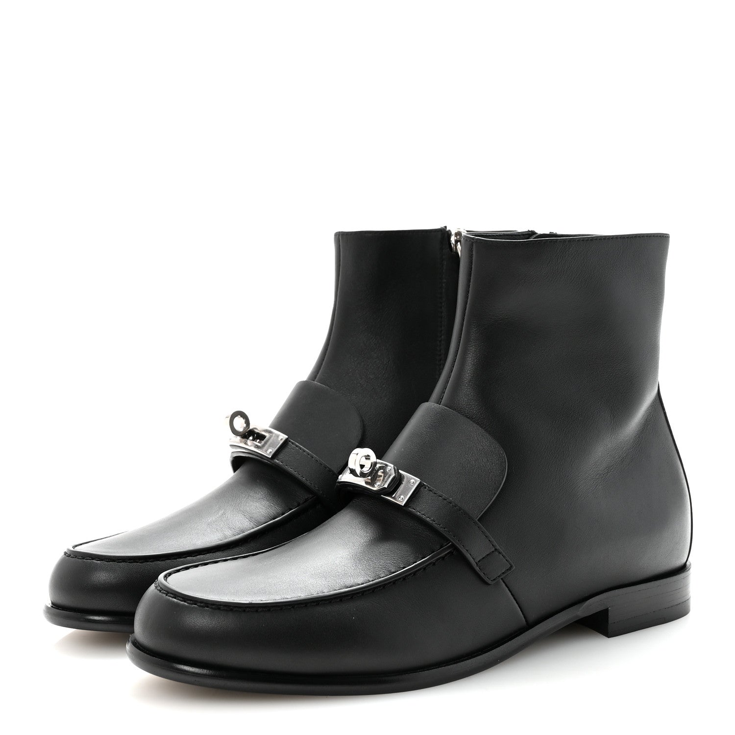 Hermes Calfskin Kelsey Ankle Boots 38.5 Black 4 of 9