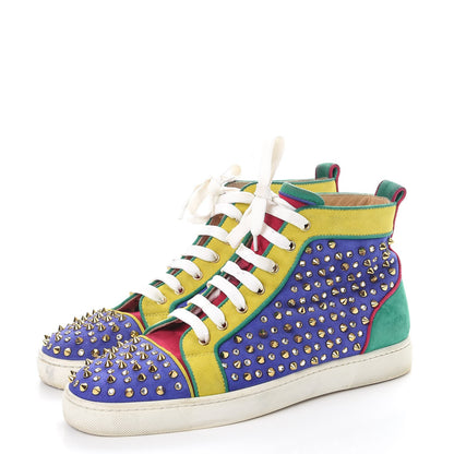 Christian Louboutin Mens Suede Louis Spikes Flat Sneakers 42 Multi 3 of 12