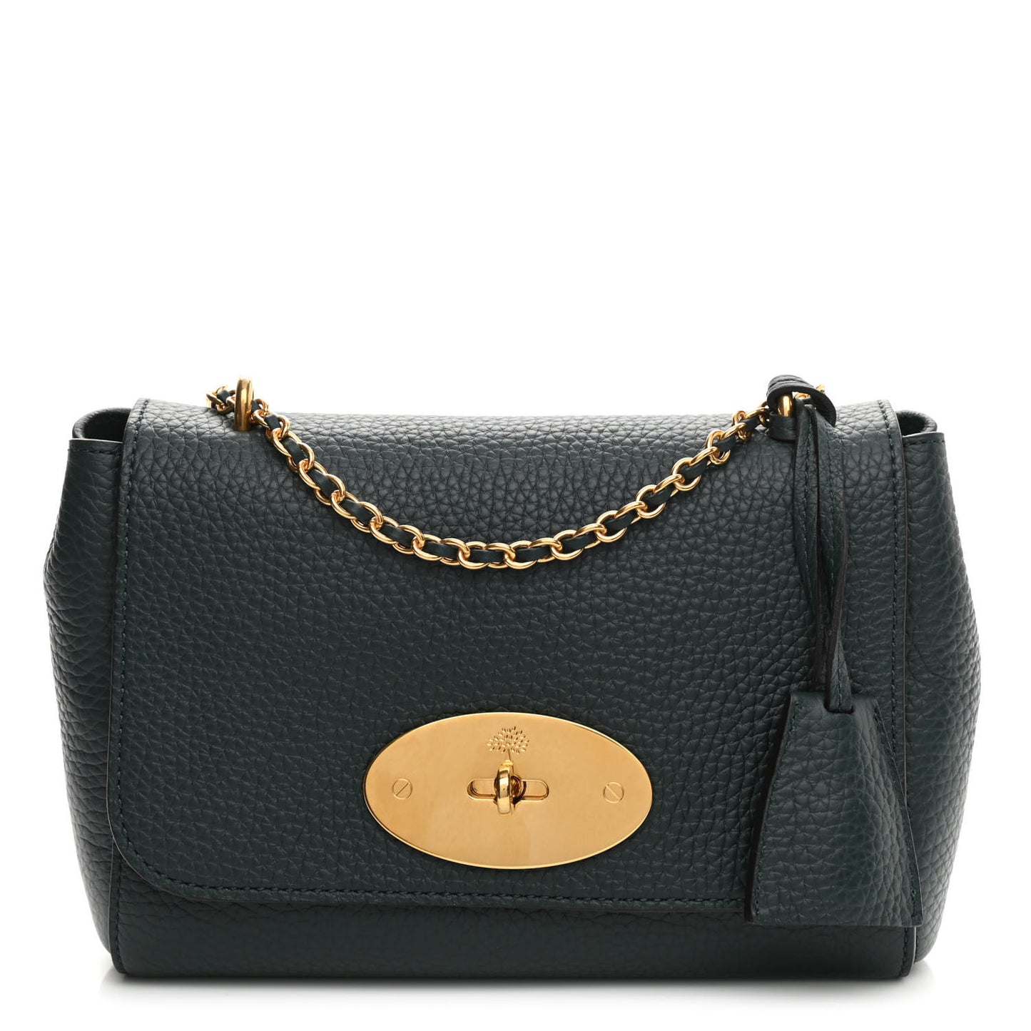 Small Classic Grain Calfskin Small Lily Flap Dark Green