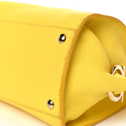 Salvatore Ferragamo Calfskin Sofia Gancini Satchel Yellow 17 of 24