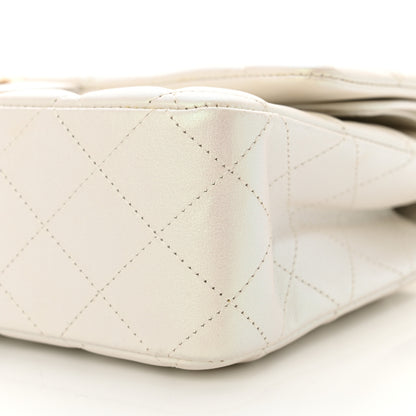 Chanel Iridescent Calfskin Quilted Medium Double Flap White 10 of 12