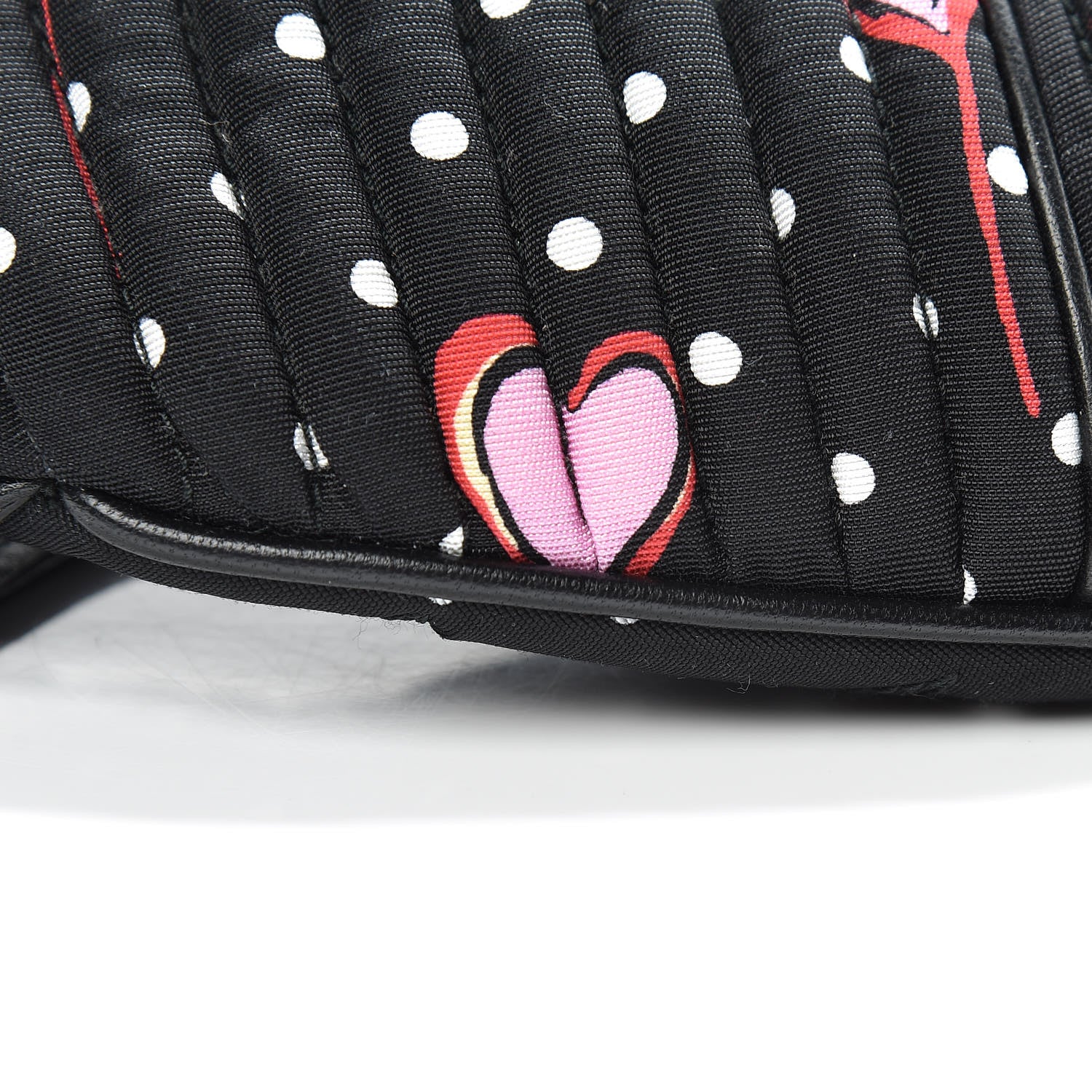 Miu Miu Faille Matelasse Heart Print Belt Bag Black Rosa Cu 9 of 10