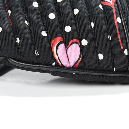 Miu Miu Faille Matelasse Heart Print Belt Bag Black Rosa Cu 9 of 10