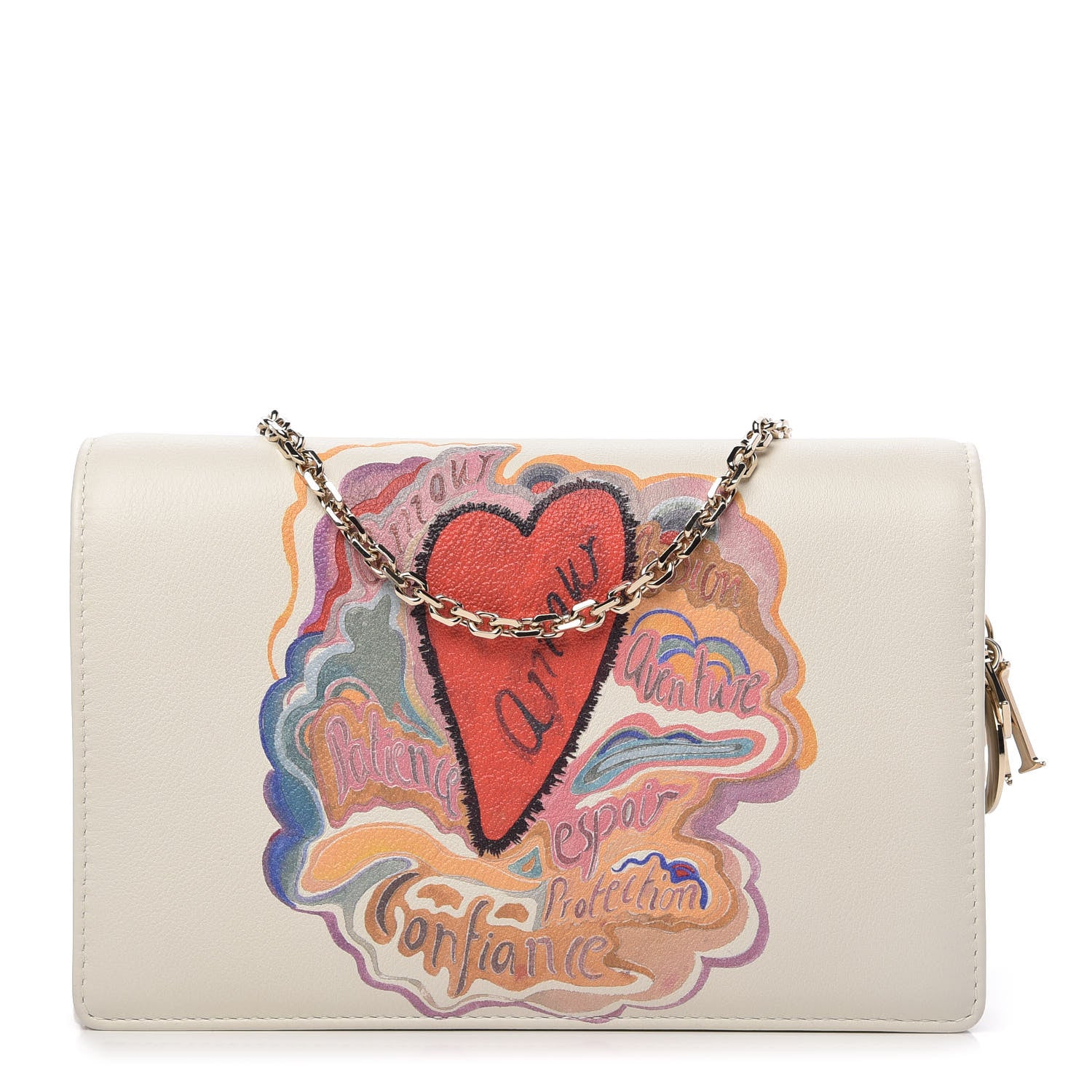 Christian Dior Calfskin Amour Wallet On Chain Multicolor 1 of 10
