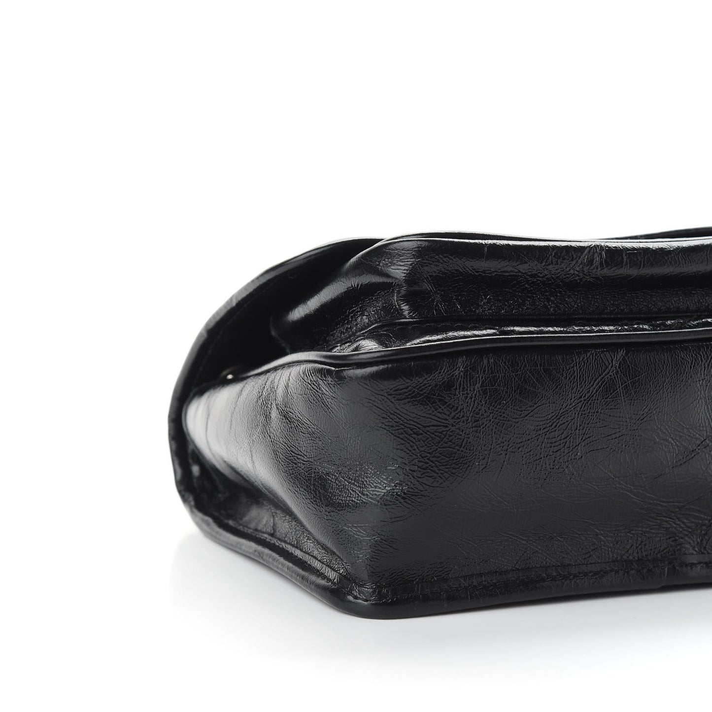 Crinkled Calfskin Matelasse Monogram Baby Niki Chain Satchel Black