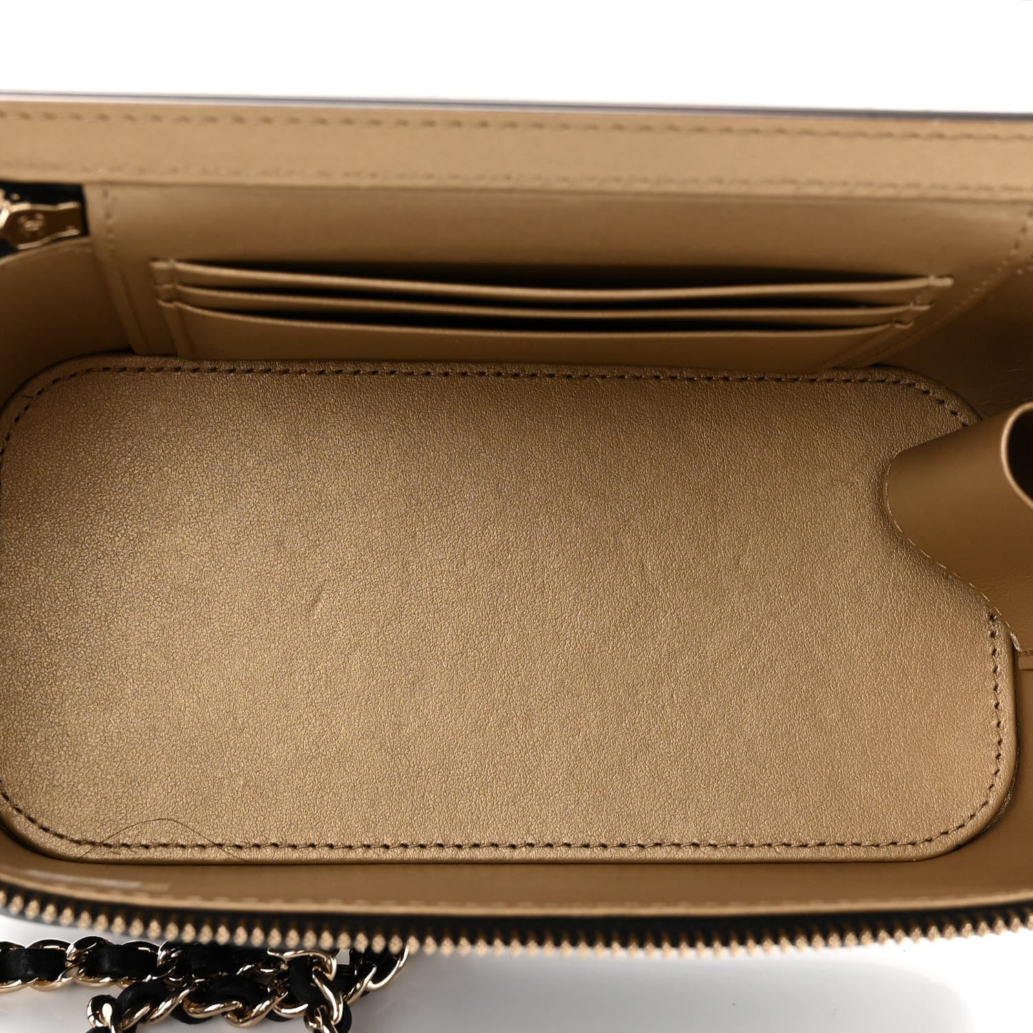 Chanel Lambskin Quilted Small Pearl Crush Vanity Case With Chain Black 5 of 12