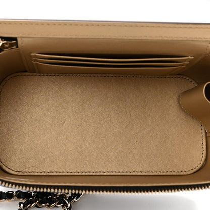 Chanel Lambskin Quilted Small Pearl Crush Vanity Case With Chain Black 5 of 12