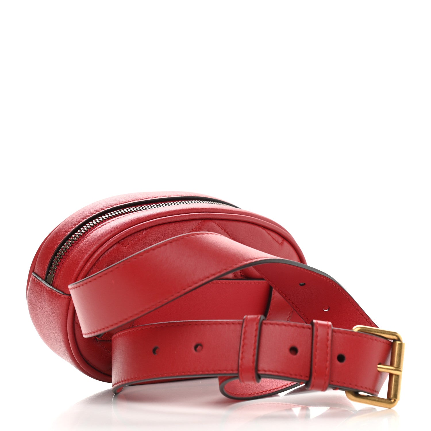 Gucci Calfskin Matelasse GG Marmont Belt Bag 85 34 Hibiscus Red 3 of 11