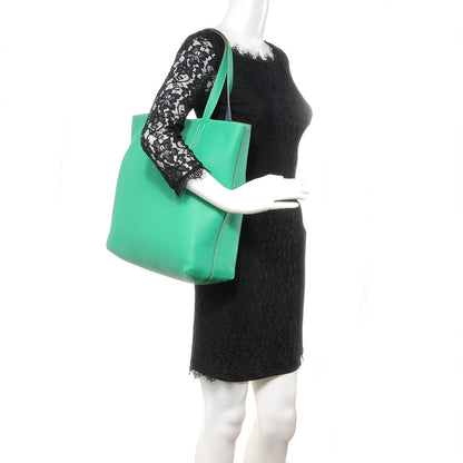 Hermes Taurillon Clemence Double Sens 45 Reversible Tote Menthe and Bleu Thalassa 2 of 8