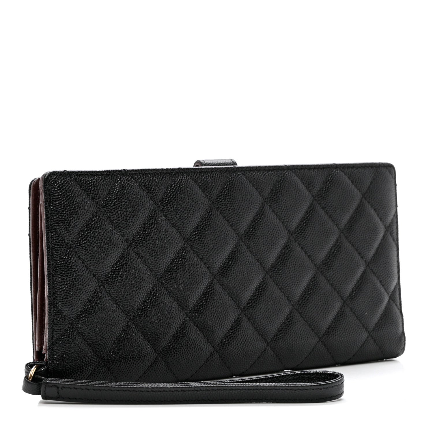 Chanel Caviar Quilted Long Wallet With Handle Black 3 of 9
