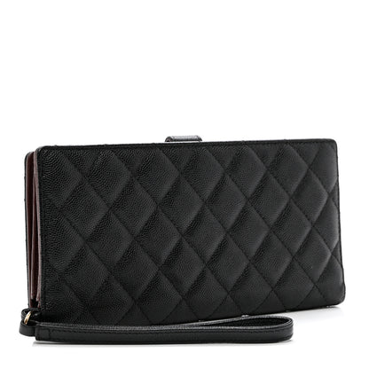 Chanel Caviar Quilted Long Wallet With Handle Black 3 of 9