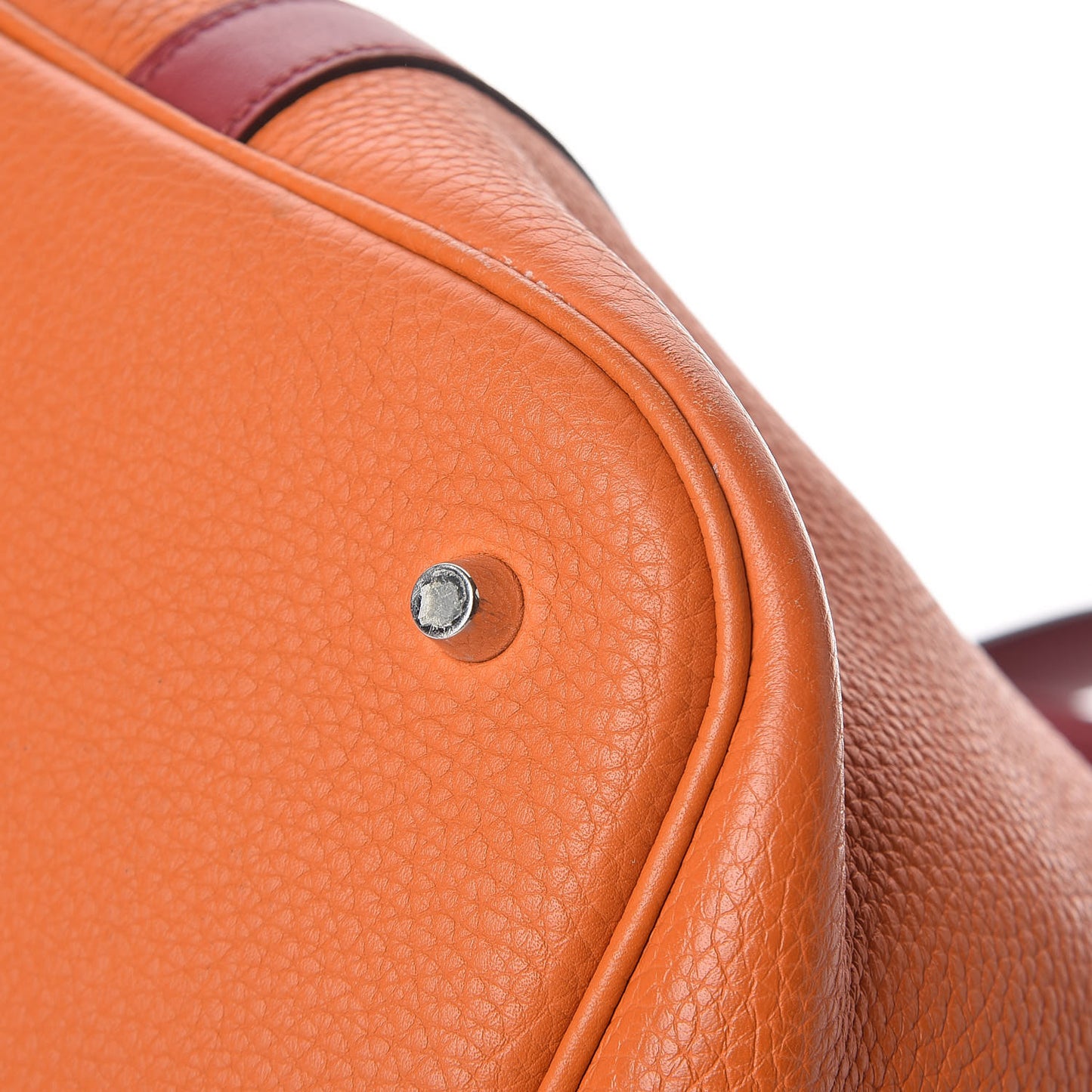 Taurillon Clemence Swift Eclat Picotin Lock 26 GM Orange Rouge Grenat