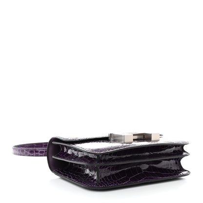 Hermes Shiny Alligator Tiger Eye Constance 18 Amethyst 4 of 11