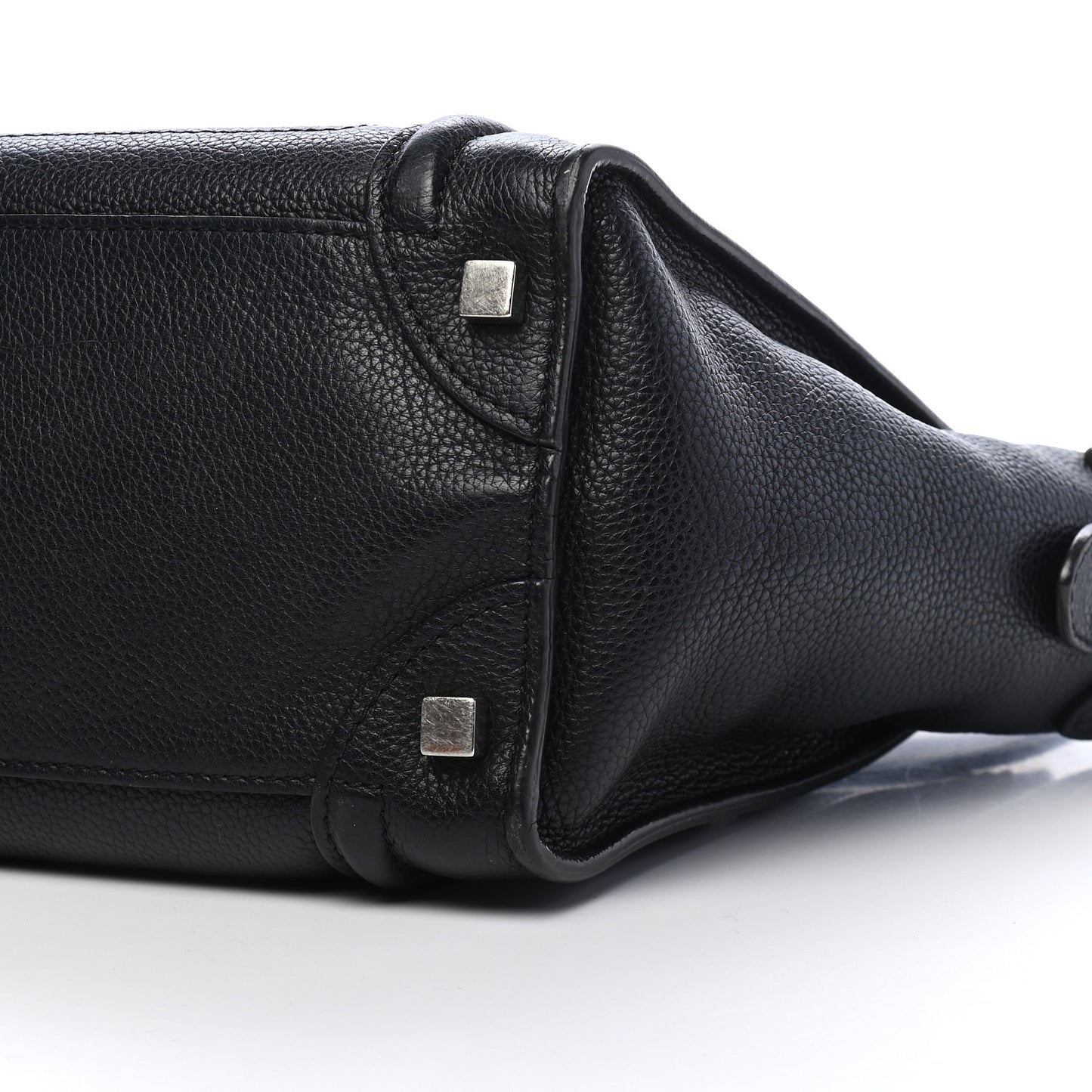 Drummed Calfskin Micro Luggage Black